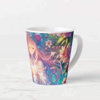 Taza De Café Latte Chica de Anime Étéreo Magico