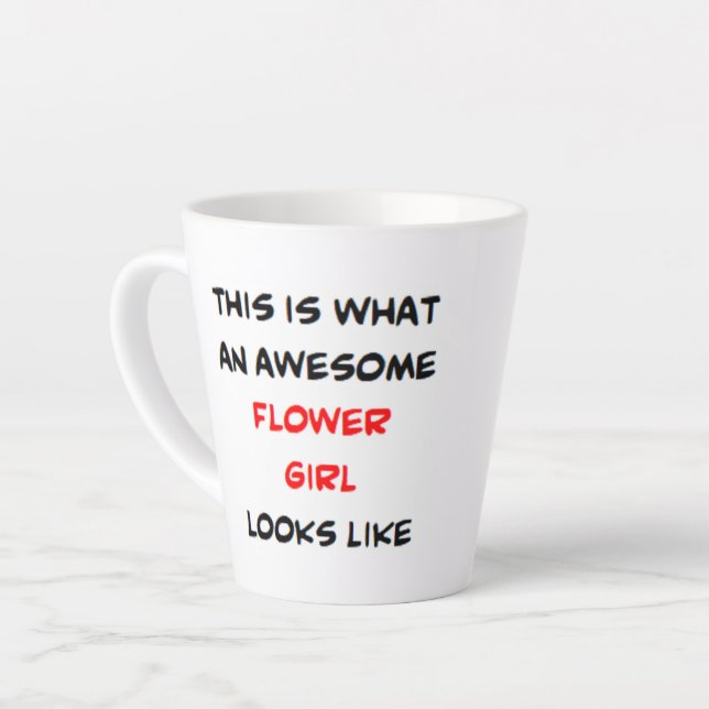 Taza De Café Latte chica de flores, impresionante (Ángulo izquierdo)