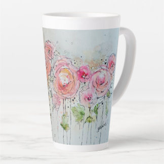 Taza De Café Latte Chica de granja Artistry Blossom Latte Mug