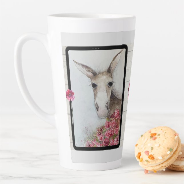 Taza De Café Latte Chica de granjas Artista Sr. Hee Haw Latte Mug (In situ)