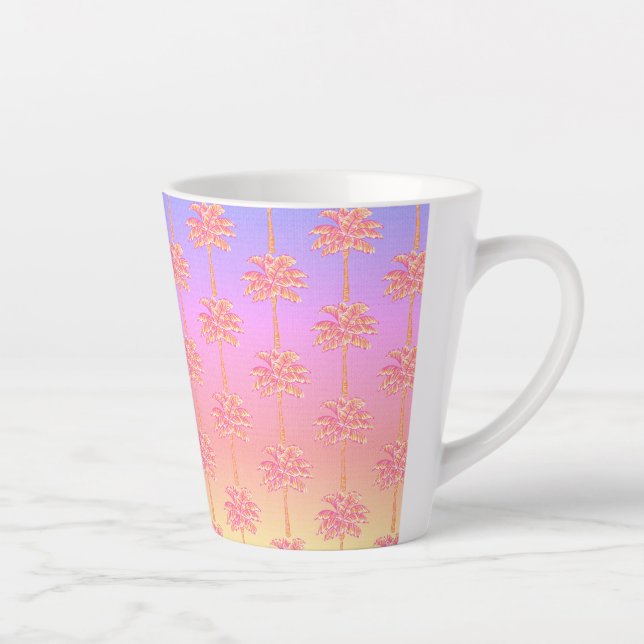 Taza De Café Latte Chica de la Isla del Sol Tropical (Derecha)