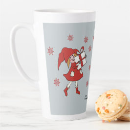 Taza De Café Latte Chica de navidad