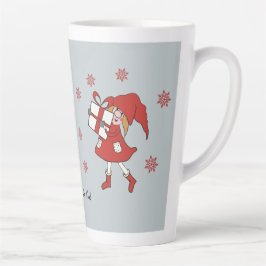 Taza De Café Latte Chica de navidad