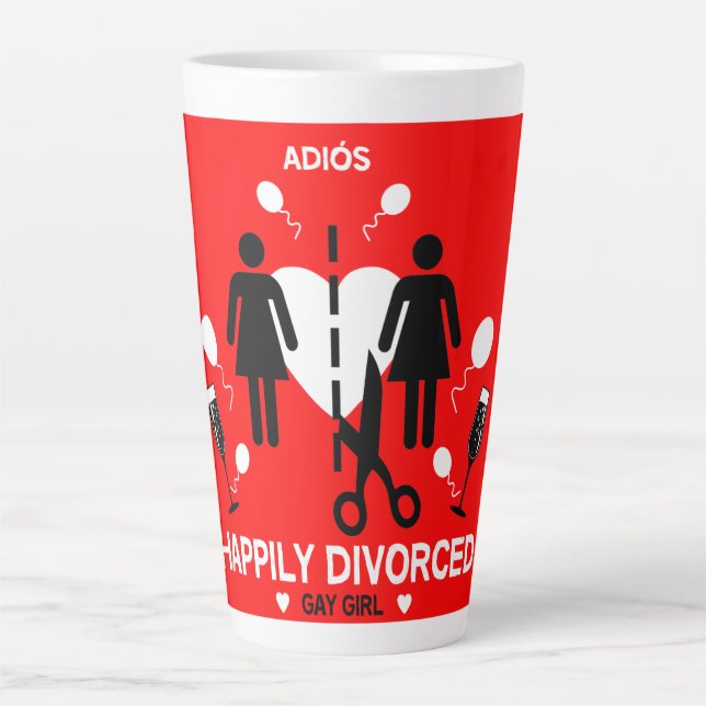 Taza De Café Latte Chica gay sobreviviente de divorcio (Anverso)