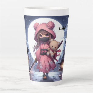 Taza De Café Latte Chica guerrero guerrero guerrero guineano y teddy