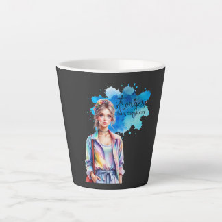 Taza De Café Latte Chica Inspiradora Gráfica