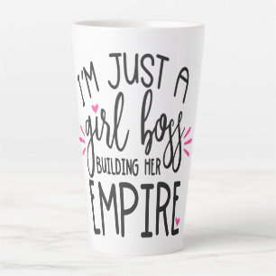 Taza De Café Latte Chica Jefe Construyendo su Imperio Agregar fecha d