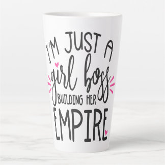 Taza De Café Latte Chica Jefe Construyendo su Imperio Agregar fecha d
