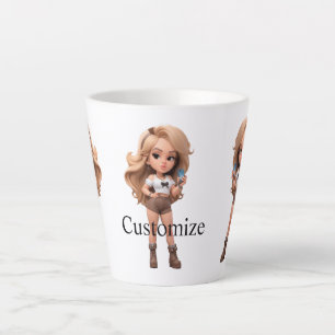 Taza De Café Latte Chica lindo Bonita Chica Thunder_Cove