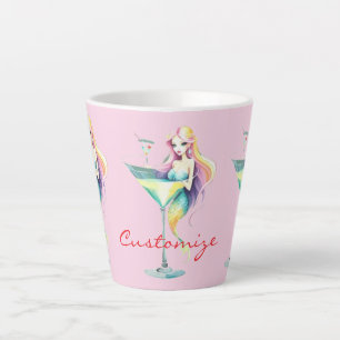 Taza De Café Latte Chica Sirena Martini Thunder_Cove