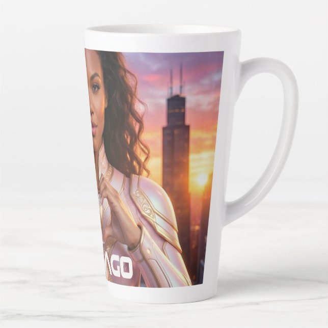 TAZA DE CAFÉ LATTE CHICAGO - FEMALE HERO (Derecha)