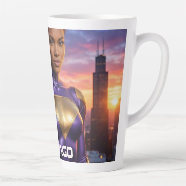 TAZA DE CAFÉ LATTE CHICAGO - SUPERHÉROE (Derecha)