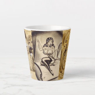 Taza De Café Latte chicas atractivos de época arte