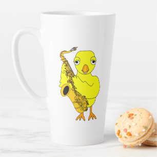 Taza De Café Latte Chick saxofón