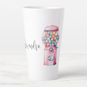 Taza De Café Latte Chicle Rosado Caprichoso