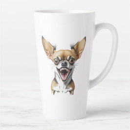 Taza De Café Latte Chihuahua Malvado | Perros Divertidos