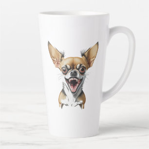 Taza De Café Latte Chihuahua Malvado   Perros Divertidos