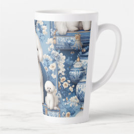 Taza De Café Latte Chinoiserie Bichon Frise Latte Mug