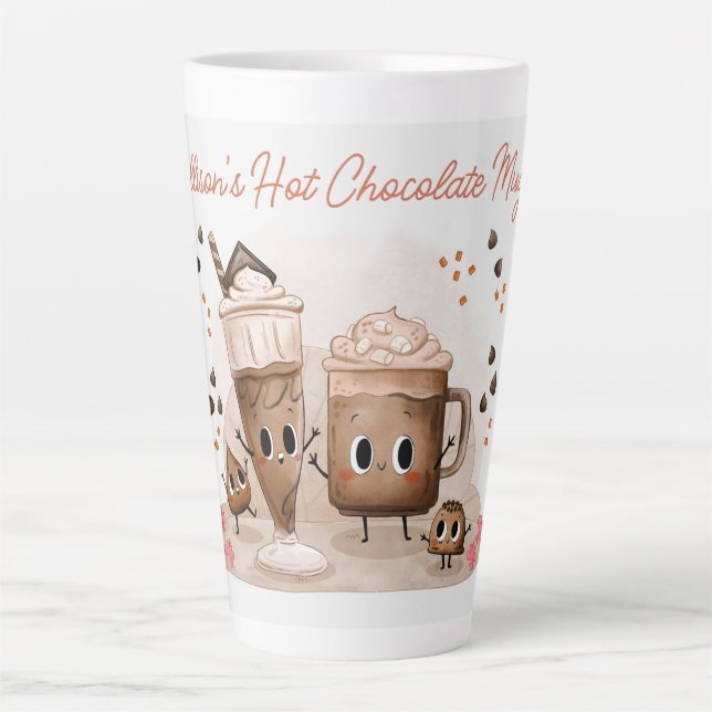 Taza De Café Latte Chocolate caliente personalizado lindo (Anverso)