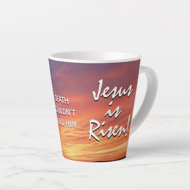 Taza De Café Latte Christian JESUS ES LA Pascua RISEN (Ángulo derecho)