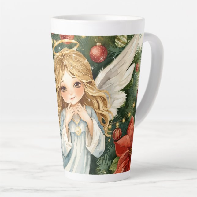 Taza De Café Latte Christmas Angel  (Ángulo derecho)