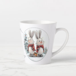 Taza De Café Latte Christmas Bunny and gift, personalized 