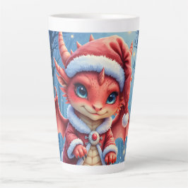 Taza De Café Latte Christmas dragon, too cute to arrest, 