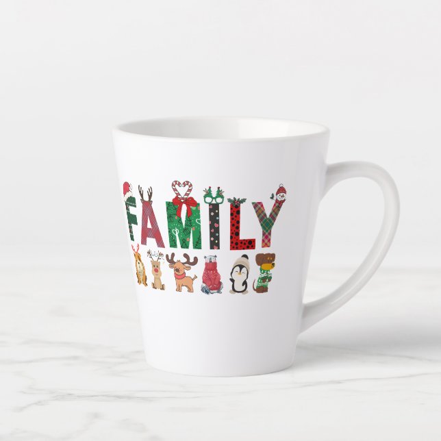 Taza De Café Latte Christmas Family Matching Shirts | holiday family  (Derecha)