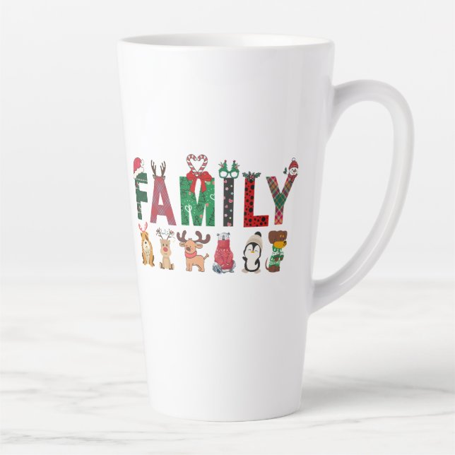 Taza De Café Latte Christmas Family Matching Shirts | holiday family  (Derecha)