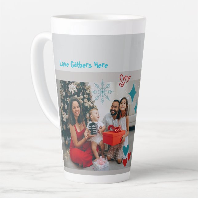 Taza De Café Latte Christmas & Family Personalized (Ángulo izquierdo)