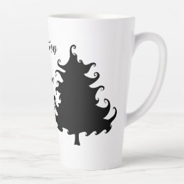 Taza De Café Latte Christmas is Love Black Tree Saying