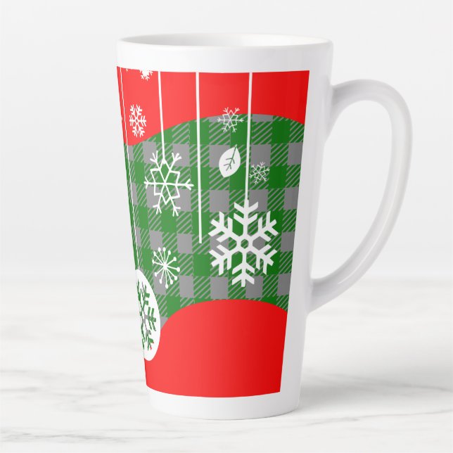 Taza De Café Latte Christmas Latte Mug – White Ornaments (Derecha)