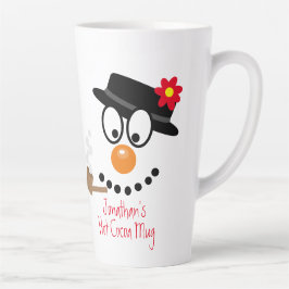 Taza De Café Latte Christmas Snowman Cartoon Personalized Hot Cocoa