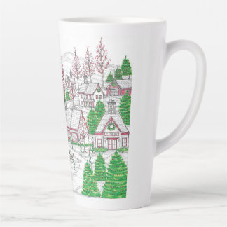 Taza De Café Latte Christmas Village Large Latte Mug