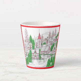 Taza De Café Latte Christmas Village Small Latte Mug