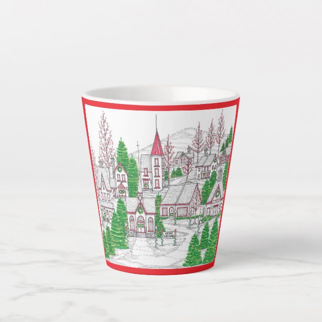 Taza De Café Latte Christmas Village Small Latte Mug (Anverso)