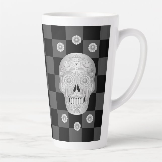 Taza De Café Latte Chrome Calavera Watch (Derecha)