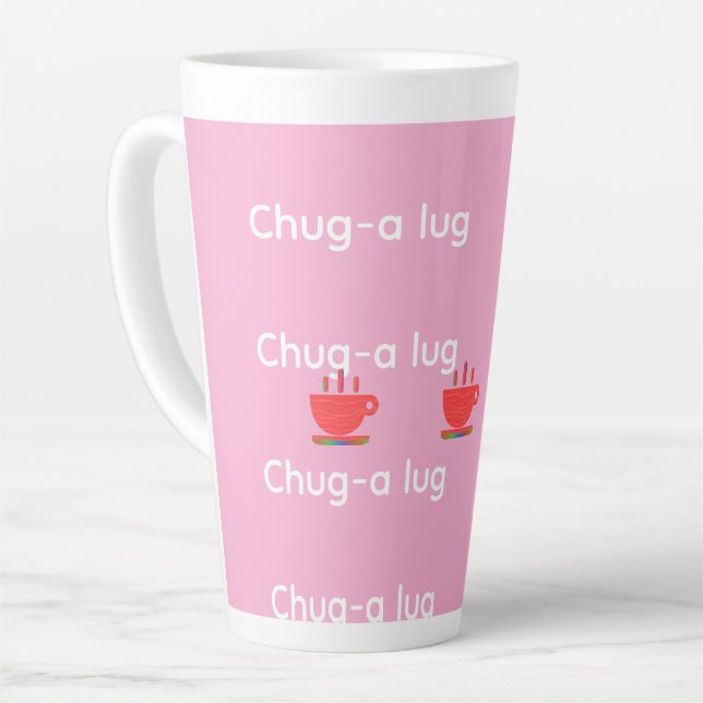 Taza De Café Latte Chug A Lug Rosa   (Ángulo izquierdo)