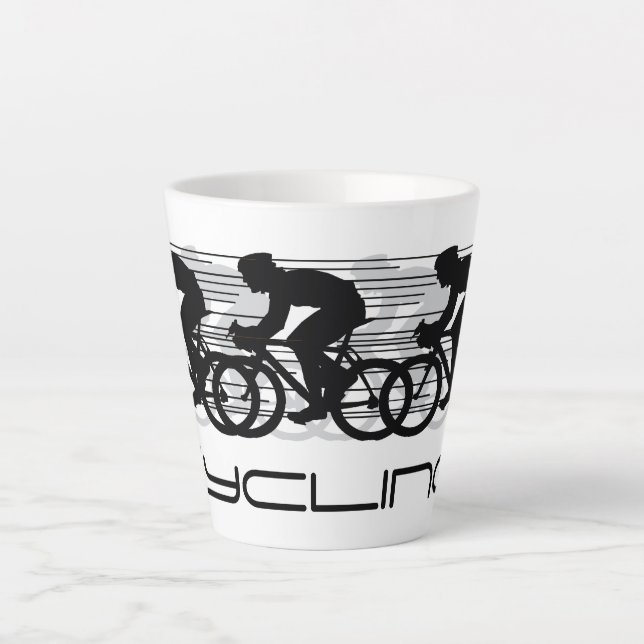 Taza De Café Latte Ciclismo Bicycling Design Latte Cup (Anverso)