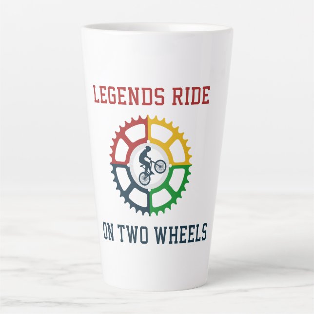 Taza De Café Latte Ciclismo de cosecha rústica (Anverso)