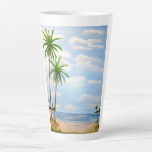 Taza De Café Latte Cielo azul tropical