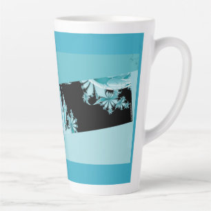 Taza De Café Latte cielo del jardín fractal