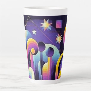 Taza De Café Latte Cielo nocturno estilizado