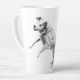 Taza De Café Latte Cielos otoñales, espíritu volador