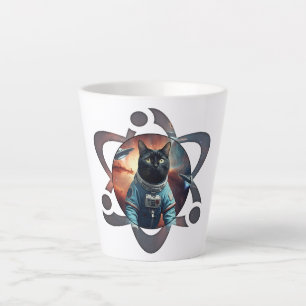 Taza De Café Latte Ciencia del gato espacial