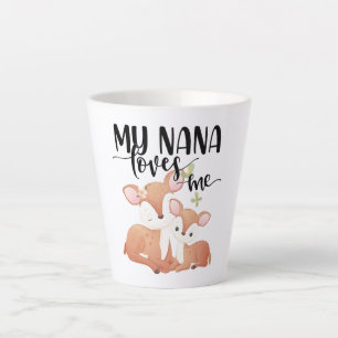 Taza De Café Latte Cierva y cervatillo Mi Nana me ama