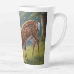 Taza De Café Latte Ciervos pacíficos junto al lago Mug - Bosque de na