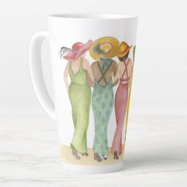 Taza De Café Latte Cinco amigos de Beach Babe con 17 pulgadas (Ángulo izquierdo)