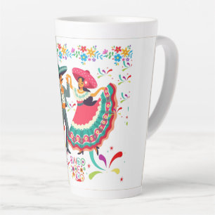 Taza De Café Latte Cinco colorwave blanco