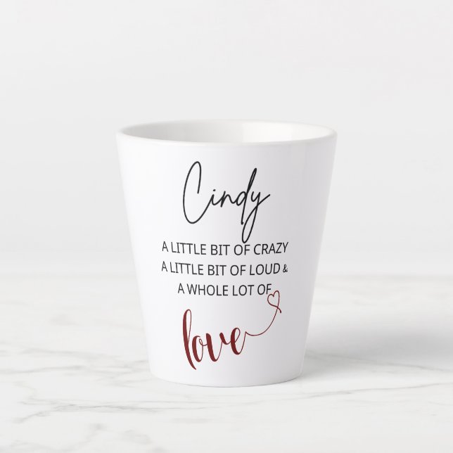 Taza De Café Latte Cindy Love (Anverso)